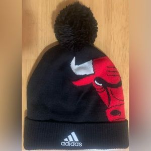 Retro Basketball NBA Chicago Bulls Winter Beanie Hat Red Black White